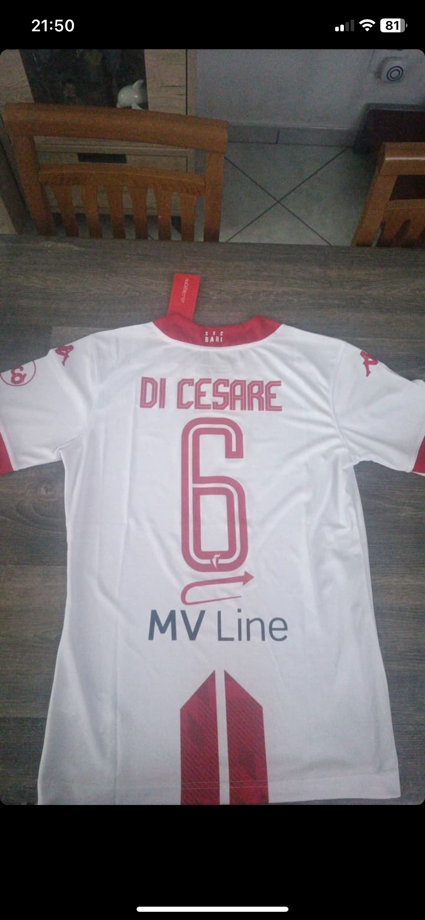 Maglia Bari Di Cesare 6 S PC