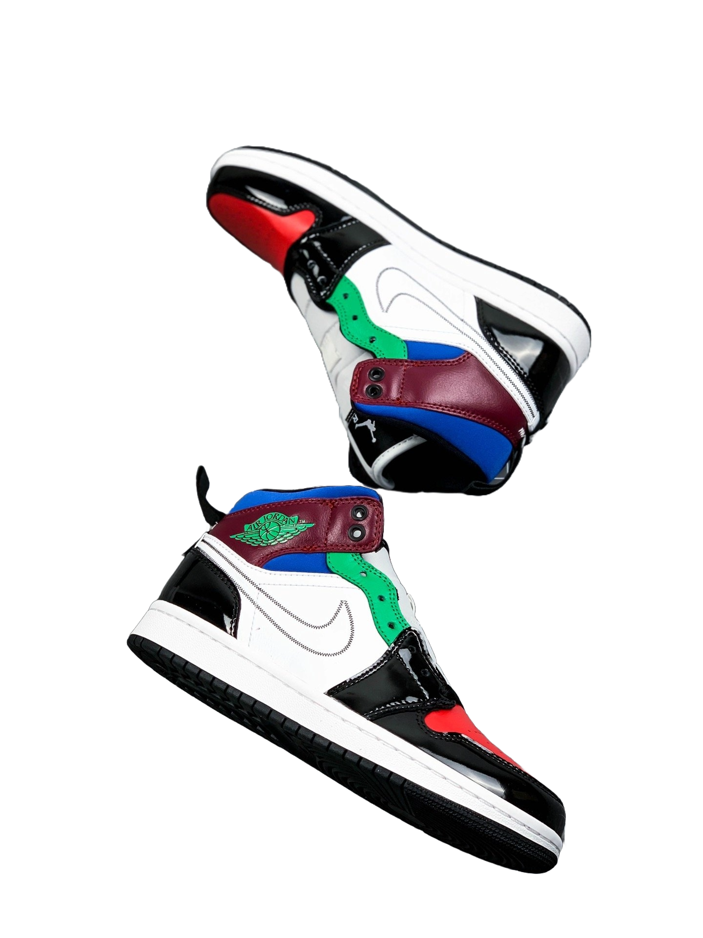 AIR JORDAN 1 MID SE BLACK/WHITE/MULTI-COLOR