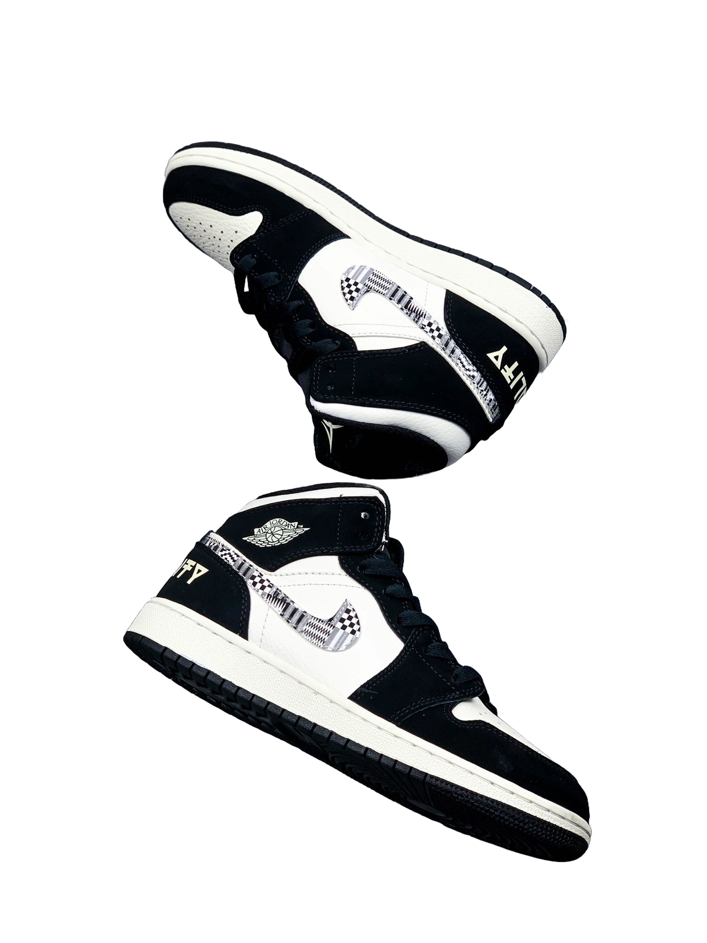 AIR JORDAN 1 MID MELO SE EQUALITY BLACK/BLACK-SAIL-WOLF GREY